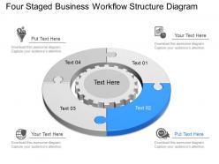 Qd four staged business workflow structure diagram powerpoint template