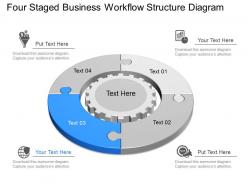 Qd four staged business workflow structure diagram powerpoint template