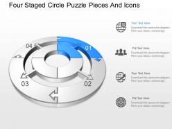 qe Four Staged Circle Puzzle Pieces And Icons Powerpoint Template