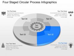 Qf four staged circular process infographics powerpoint template