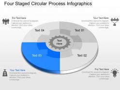 Qf four staged circular process infographics powerpoint template