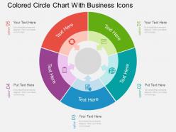 Qg colored circle chart with business icons flat powerpoint design