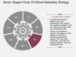 Qg seven staged circle of global marketing strategy flat powerpoint design