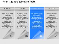 Qh four tags text boxes and icons powerpoint template