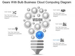 Qi gears with bulb business cloud computing diagram powerpoint template