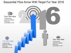 qk Sequential Flow Arrow With Target For Year 2016 Powerpoint Template