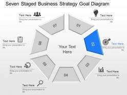 Qm seven staged business strategy goal diagram powerpoint template
