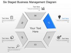 Qp six staged business management diagram powerpoint template