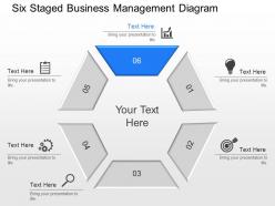 Qp six staged business management diagram powerpoint template