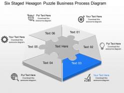Qr six staged hexagon puzzle business process diagram powerpoint template