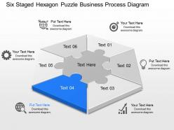 Qr six staged hexagon puzzle business process diagram powerpoint template