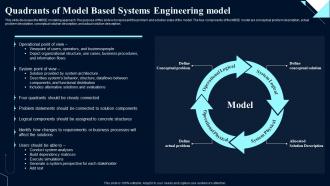 Quadrants Of Engineering Model System Design Optimization Systems Engineering MBSE