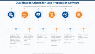 Qualification criteria for data software effective data preparation to make data accessible