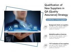 Qualification of new suppliers in qa quality assurance strategy