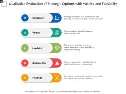 Qualitative Evaluation Of Strategic Options With Validity And Feasibility