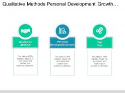 Qualitative methods personal development growth interpersonal negotiation skills cpb
