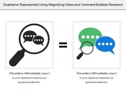 Qualitative represented using magnifying glass and comment bubbles research