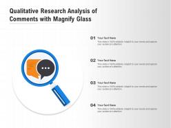 Qualitative research analysis of comments with magnify glass