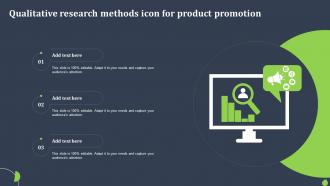 Qualitative Research Methods Icon For Product Promotion