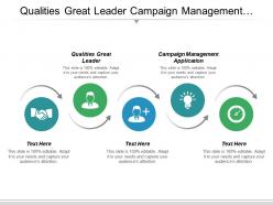 Qualities great leader campaign management application sales services cpb