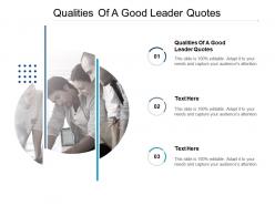 Qualities of a good leader quotes ppt powerpoint presentation infographic template cpb