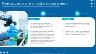 Quality Assessment Scope And Principles Of Quality Risk Assessment