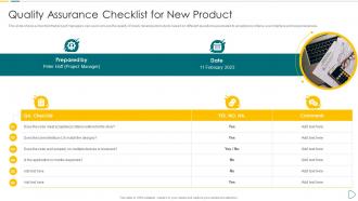 Quality Assurance Checklist for New Product App developer playbook