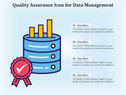 Quality assurance icon for data management