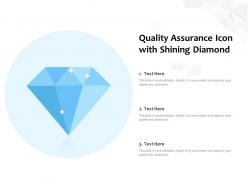 Quality assurance icon with shining diamond