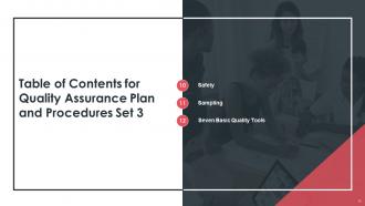Quality Assurance Plan And Procedures Set 3 Powerpoint Presentation Slides