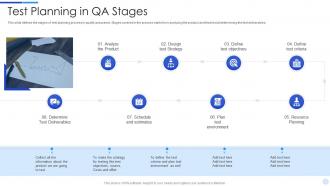 Quality assurance processes in test planning in qa stages ppt slides show
