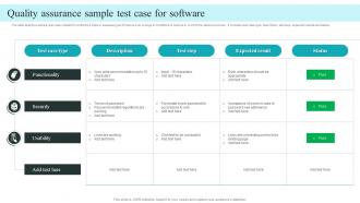 Quality Assurance Sample Test Case For Software
