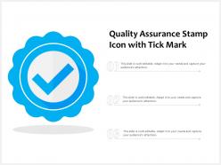 Quality assurance stamp icon with tick mark