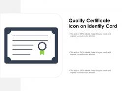 Quality certificate icon on identity card