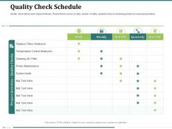 Quality check schedule ac filter ppt powerpoint presentation designs download