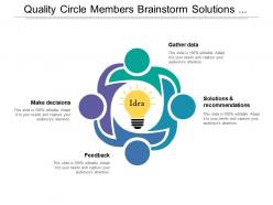 Quality circle members brainstorm solutions and recommendations