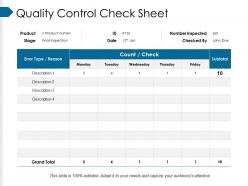 Quality control check sheet ppt infographics file formats