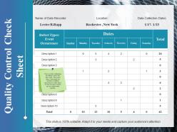 Quality control check sheet ppt styles grid