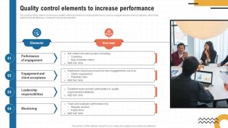 Quality Control Elements To Increase Performance
