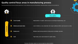 Quality Control Focus Areas In Manufacturing Process Operations Strategy To Optimize Strategy SS