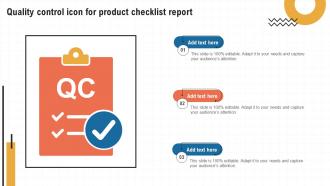 Quality Control Icon For Product Checklist Report