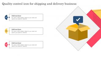 Quality Control Icon For Shipping And Delivery Business