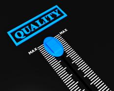 Quality control meter for production and business stock photo