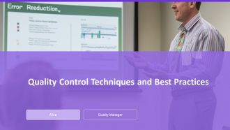 Quality Control Techniques And Best Practices PPT Presentation AT