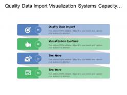 Quality Data Import Visualization Systems Capacity Planning Management Standardization