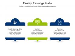 Quality earnings ratio ppt powerpoint presentation model inspiration cpb