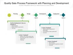 Quality gate process framework with planning and development