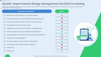 Quality Improvement Change Management Checklist In Nursing