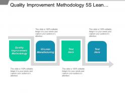 Quality improvement methodology 5s lean manufacturing agile project management cpb