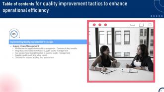Quality Improvement Tactics To Enhance Operational Efficiency Strategy CD V Researched Idea